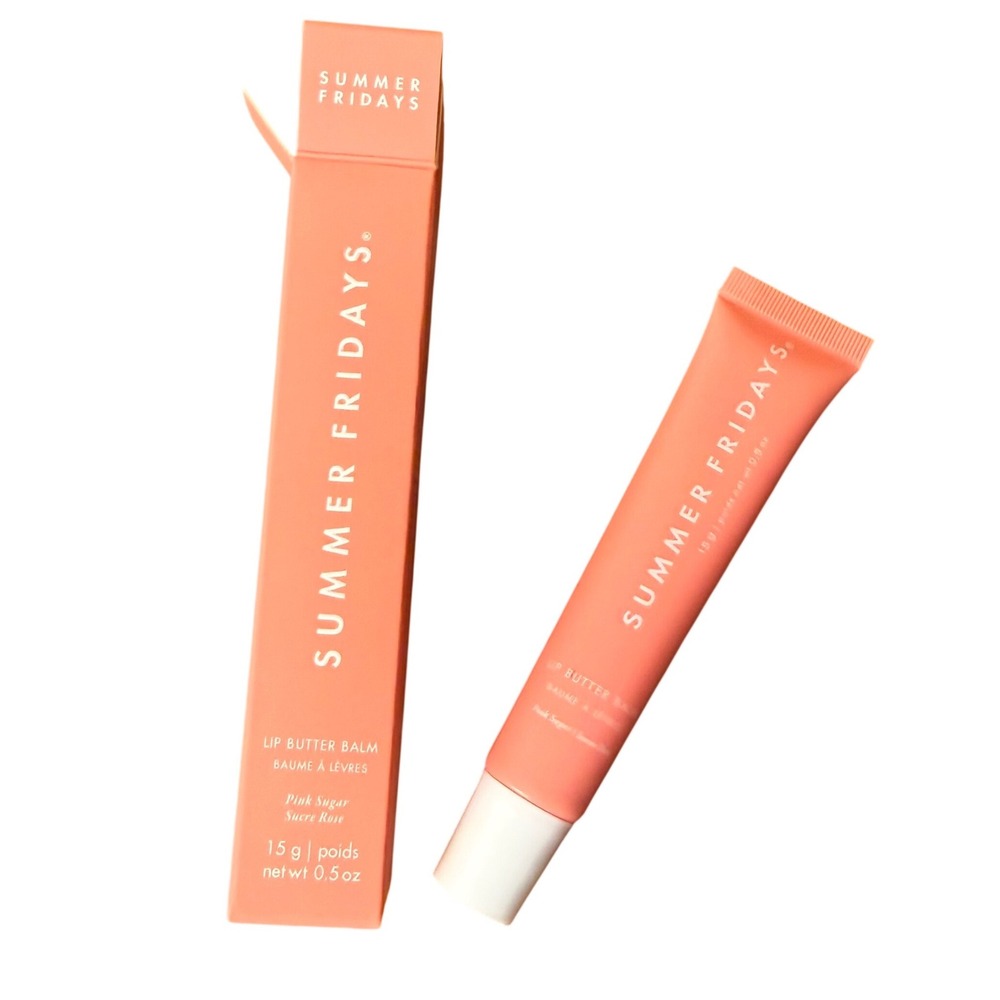 Summer Fridays Lip Butter Balm Pink Sugar 15g 0.5oz Vegan Hydrating Lip Gloss